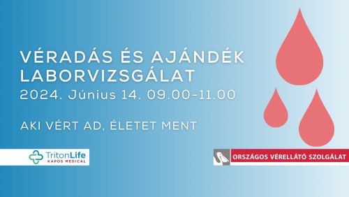 Jótékonysági véradás és ingyenes laborvizsgálat a TritonLife Kapos Medicalnál